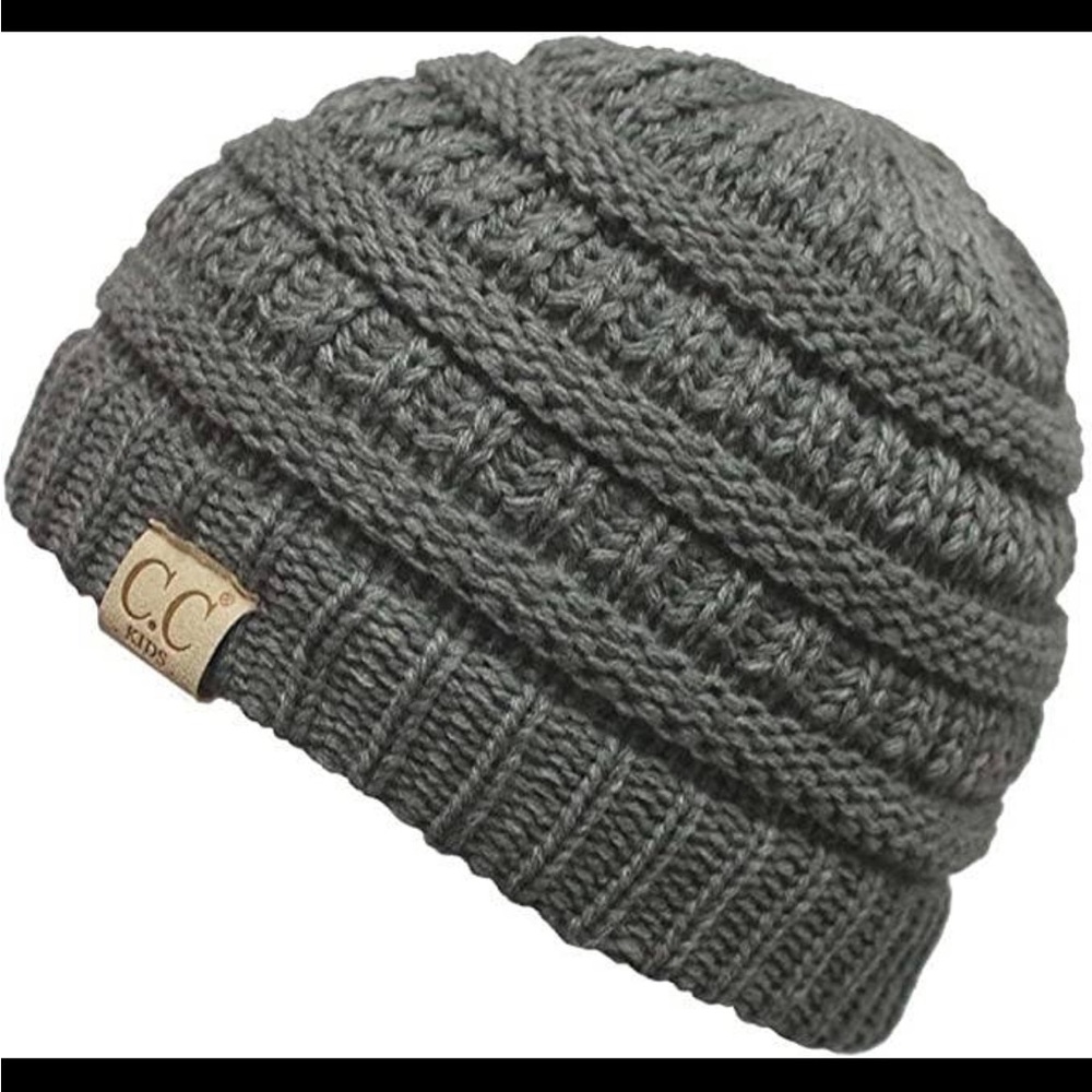 Kids No Pom Beanie knitted
